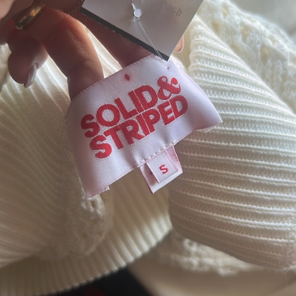 SOLID & STRIPED White Crochet Pants S - Picture 3 of 10